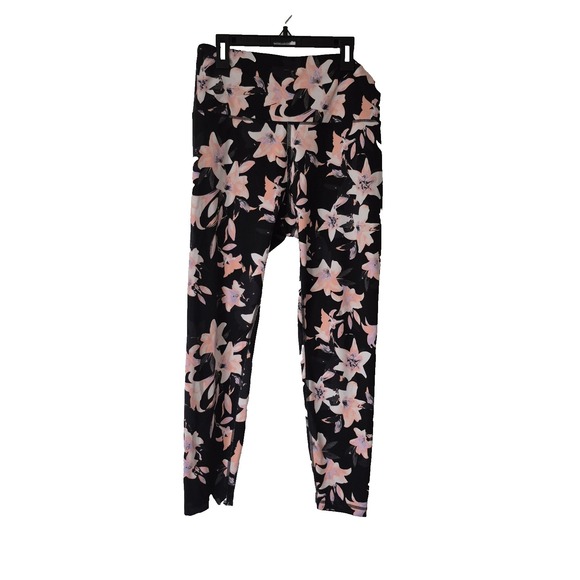 Victoria's Secret Pants - Victoria Secret Leggings Womens Size12 Black Floral Print Essential